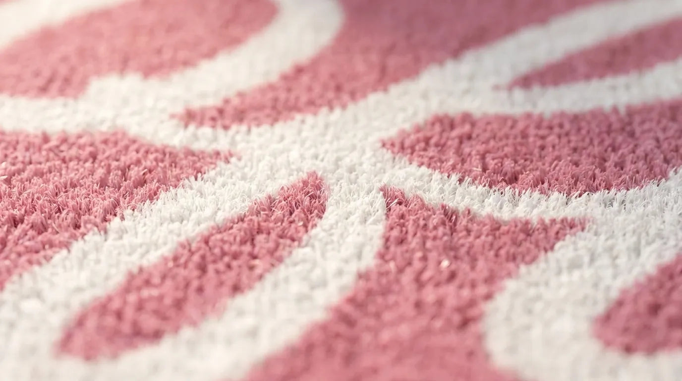 Close-up of the soft mat pile